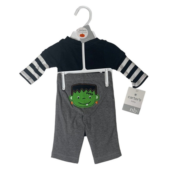 NEW Carters Baby Boy 2-Pc Mommy's Little Monster Halloween Outfit Shirt Pants NB - Picture 5 of 7